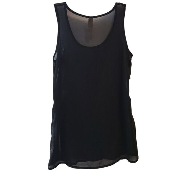 Kersh Tops - Kersh Sheer Black Sequin Sleeveless Blouse